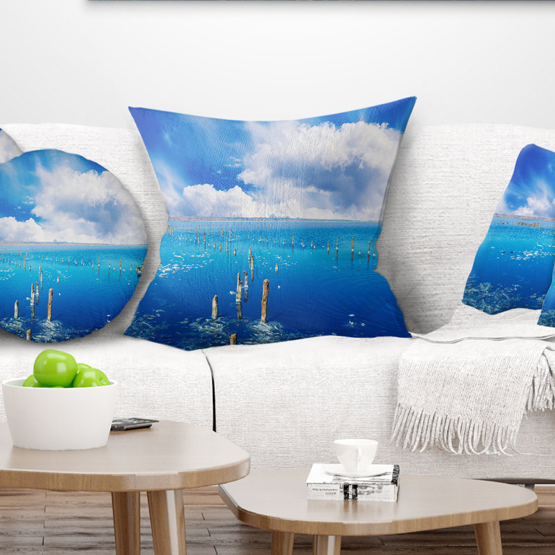 Coussin seascape magnifique salk, 18 po x 18 po, Coussin décoratif