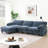 123*55" Modern U-shaped Sectional Sofa with Console,Cup Holders and USB Charger,6 Seat Upholstered Symmetrical Indoor Furniture-1994712598