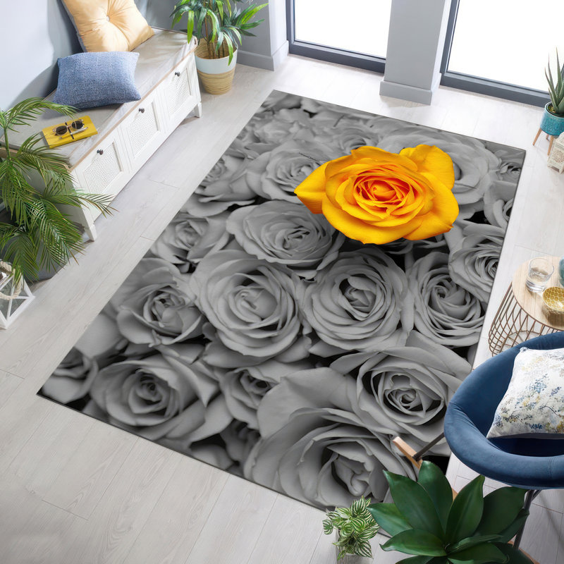 Élégant tapis imprimé non tissé à motif floral complexe convenant à une décoration intérieure luxueuse