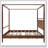 Solid Wood Canopy Bed Frame Four Posters Bed No Box Spring Needed,Size