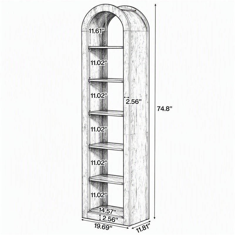 Bibliothèque arquée 74,8 po