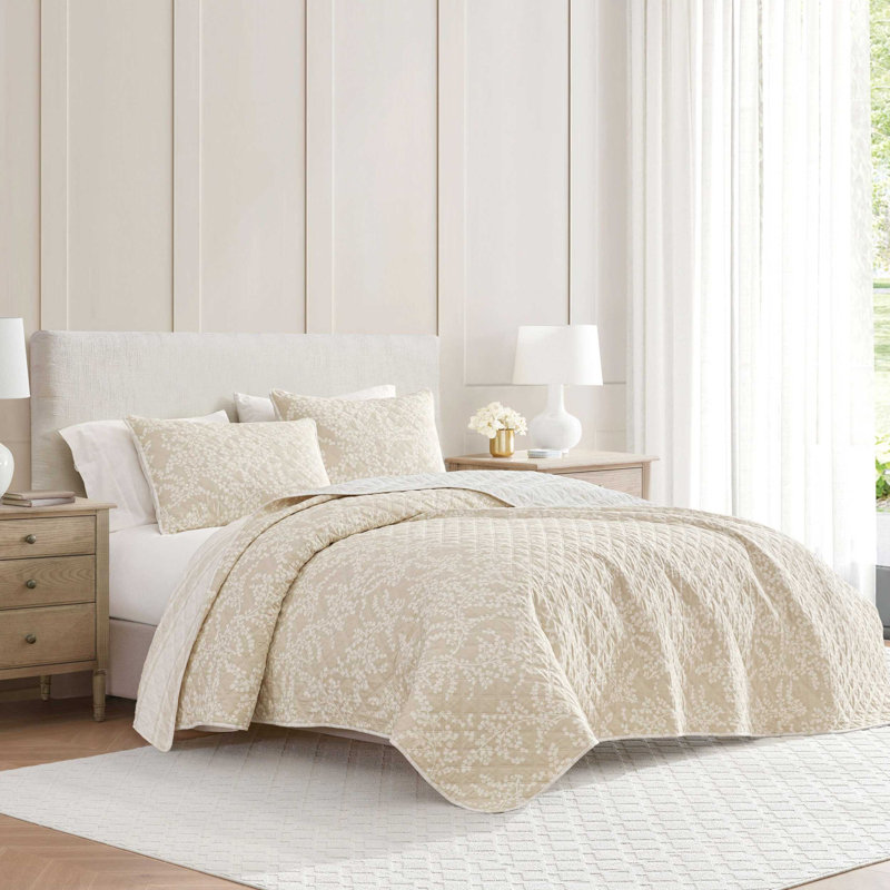 Ensemble de courtepointe réversible en coton Martha Stewart, Courtepointe simple