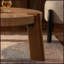 Rustic Round Apartment Coffee Table - MDF Construction, Anti-Collision Safety, Easy Assembly