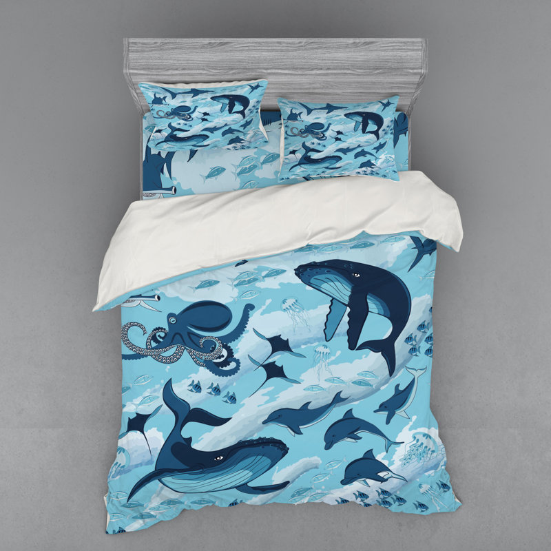 Coastal Polyester Duvet Cover, Queen Duvet Cover + 3 Additional Pieces