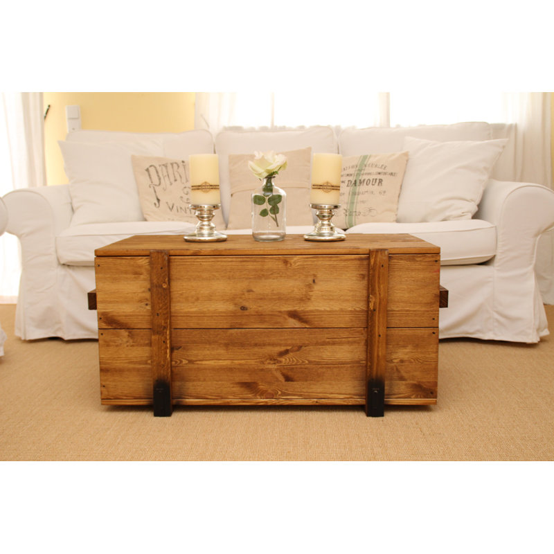 Jase Solid Wood Coffee Table, 45cm H x 85cm W x 46cm D, Light Brown