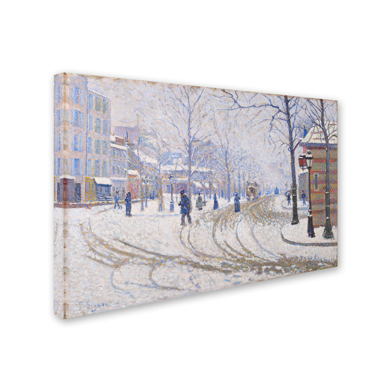 « snow boulevard de clichy paris » par impression sur toile tendue Paul Signac, H 30 po x l 47 po