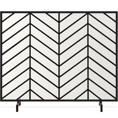 Hewish 3 Panel Iron Fireplace Screen