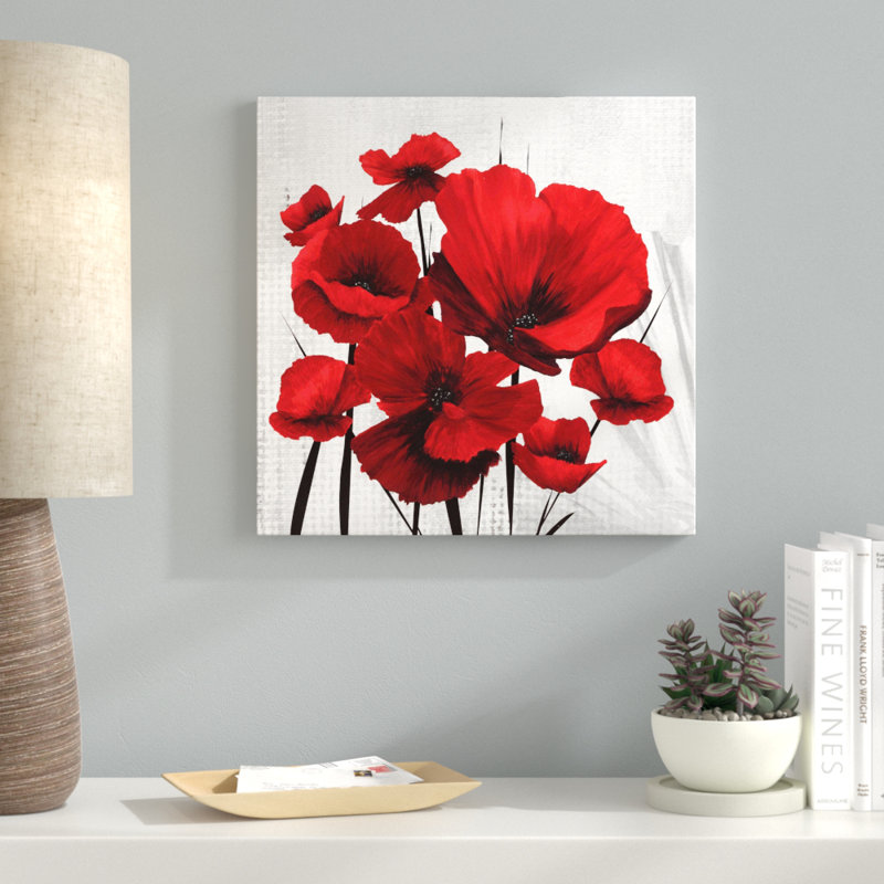 «Big Red Poppies I», impression sur toile, H 24 po x l 24 po x P 1,5 po