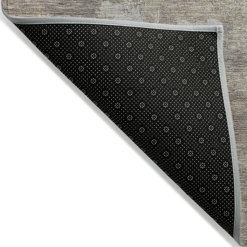 Tapis taupe Xhevrie intérieur / extérieur lavable à la machine, Rectangle 10 pi x 14 pi