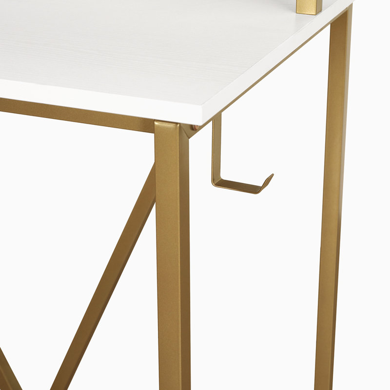 Bureau d'écriture Techni Mobile, Blanc / Doré