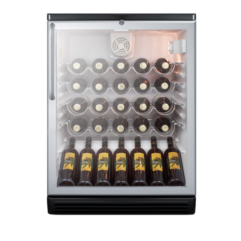 Summit Appliance Single Zone 23.63'' Freestanding 36 Bottle Wine Refrigerator with Reversible Door