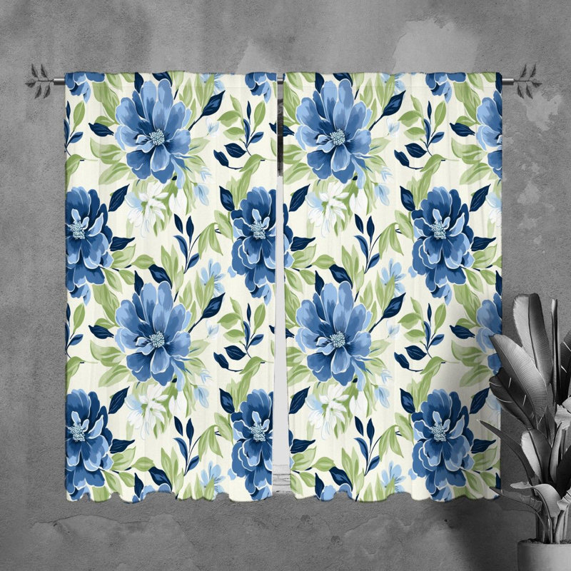 Rideaux à motif floral - 6112, L 20 po x L 61 po