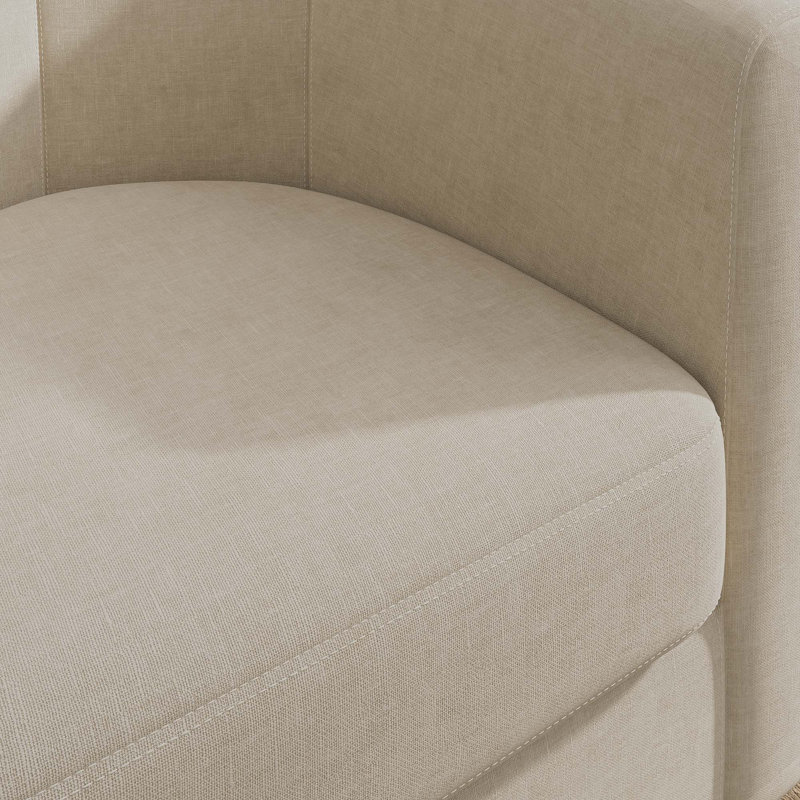 Fauteuil demi-tonneau de 26,77 po Munson, Lin beige
