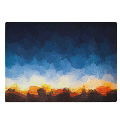 Glass Moon Above The Horizon in Abstract Chopping Board