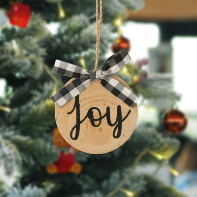 Ornement boule de noël en bois