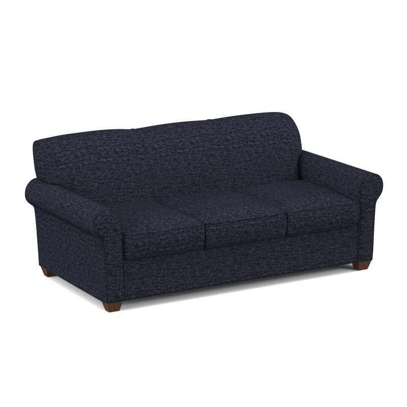 Finn 83" Rolled Arm Sofa Bed with Reversible Cushions, Montana Walnut, Hybrid, Antic Chocolate
