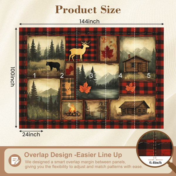Red Barrel Studio Hunting Peel and Stick Wallpaper Bear Cabin Plaid ...