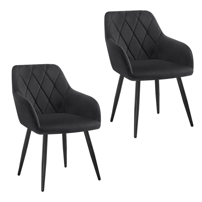 Alvion Upholstered Dining Chair, Black