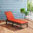 2PCS Patio Lounge Chair Recliner Chair w/ 3-Position Adjustable Backrest & Cushion Brown & Orange-1332631827-1332632044