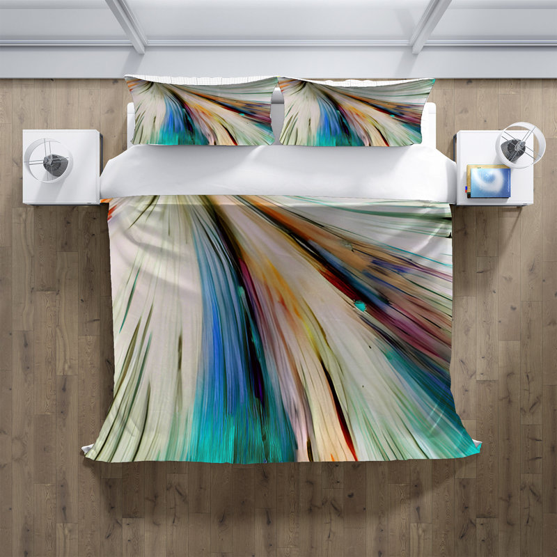 Polyester Abstract Duvet Cover, King Duvet Cover + 2 King Shams