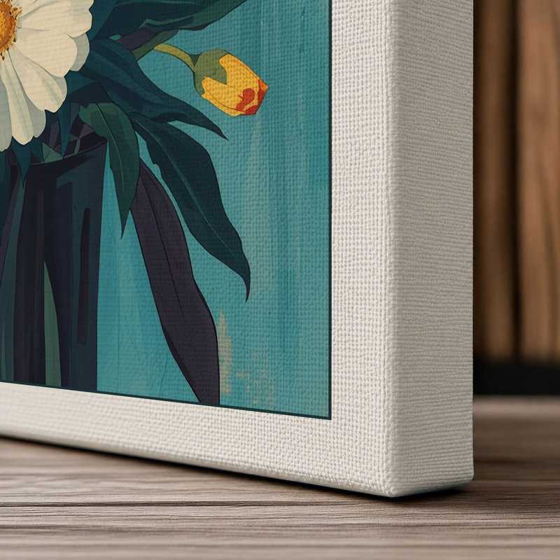 Abundant Blooms Botanical - Wrapped Canvas, 30x20 - 76.2 x 50.8 cm, Cream Border