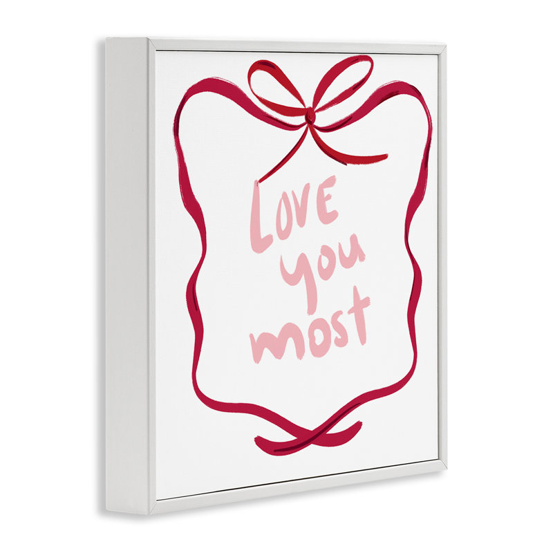 «Love You Most» en ruban, estampe numérique, design par Lucille Price, H 17 po x l 17 po