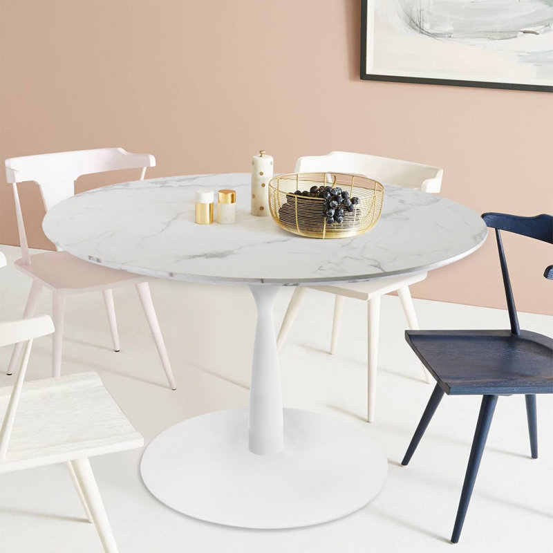 Petite table de salle à manger Jablon, Blanc