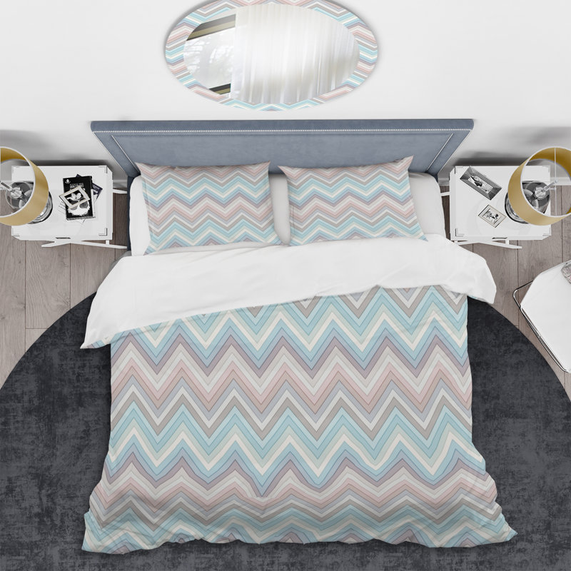 Ensemble de housse de couette en microfibre bleu / brun / gris 3 pièces
