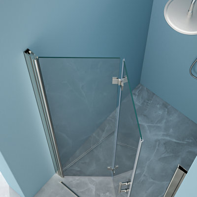 32"W X 72"H Fold Shower Door In - High-Performance 32"X72" With Tempered Glass Provides A Seamless Look Bathroom
