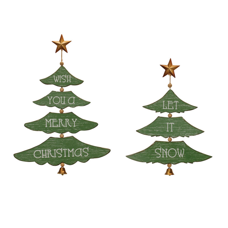 Plaque murale de Noël pin (ensemble de 2)