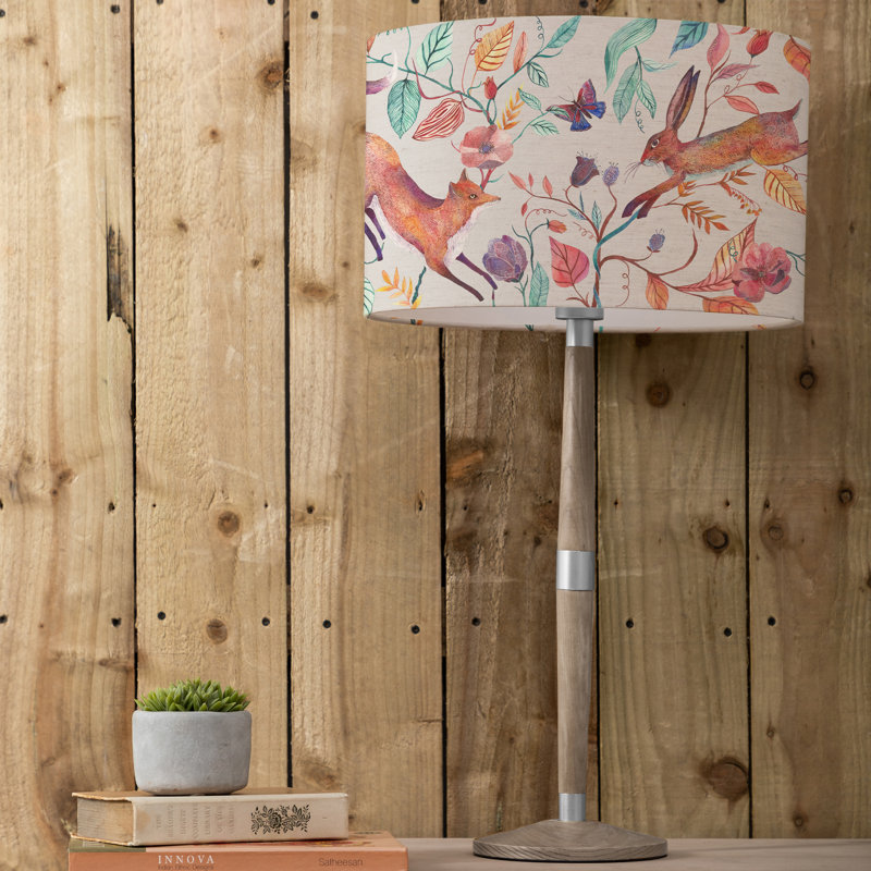 Leaping Into The Fauna Solid Wood Table Lamp