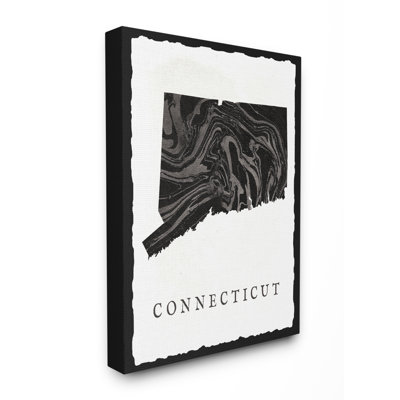 « marbleed paper connecticut state silhouette », impression