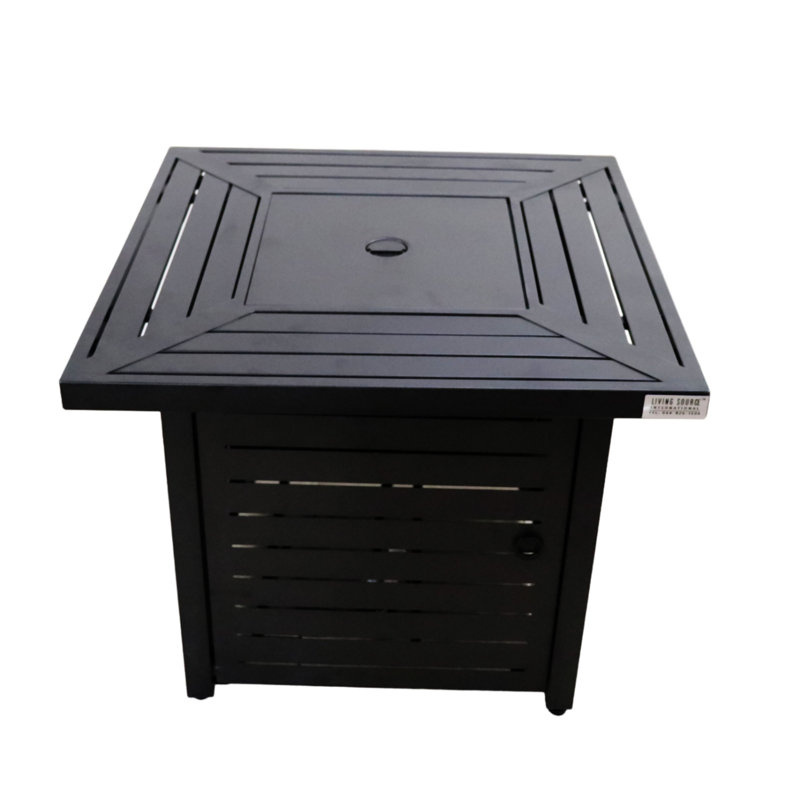 Foyer de table en acier au propane / gaz naturel H 25 po x l 30 po, Noir