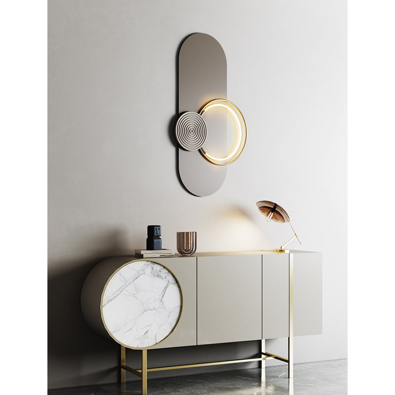 Ferronnerie italienne minimaliste avec pièce murale lumineuse, 36.22" H x 19.69" W x 1.18" D