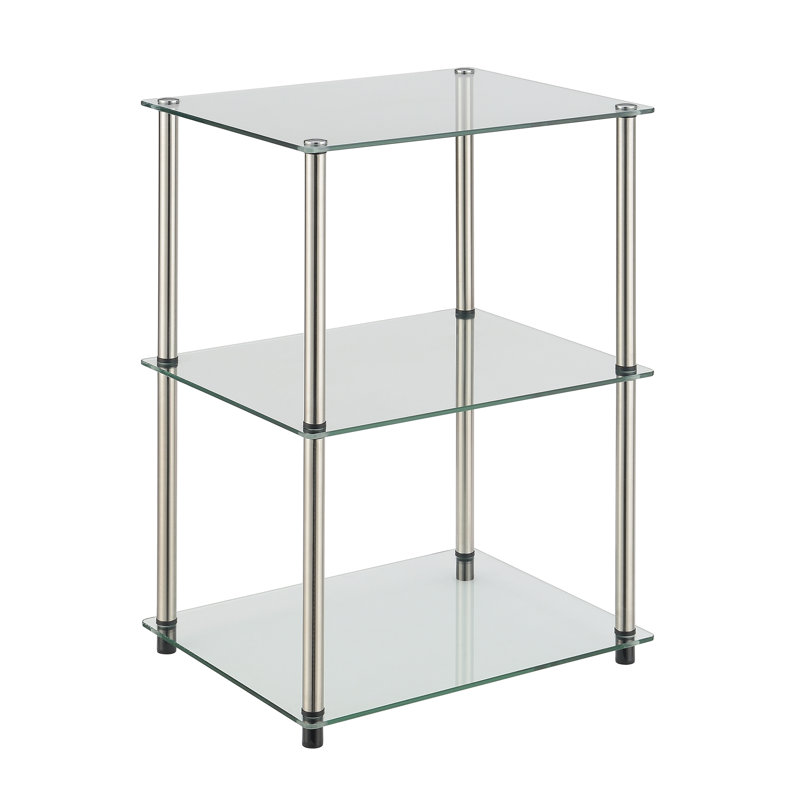 Beckett Glass Top End Table, Silver