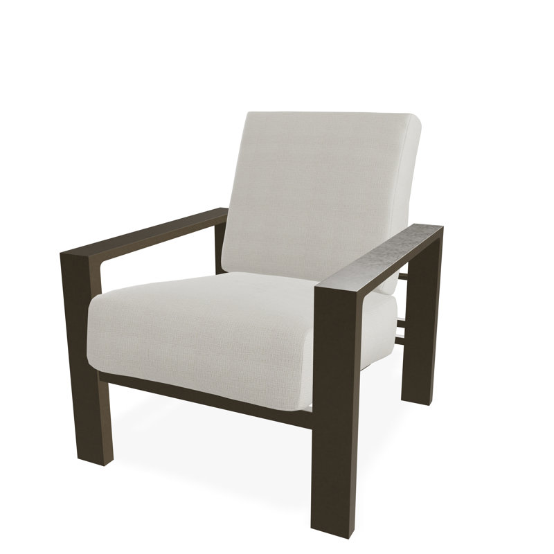 Larssen Deep Seating Cushion Arm Chair, Beachwood, Grasscloth Buff