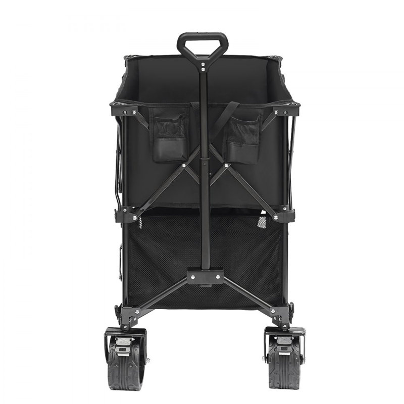 Foldable Double Decker Wagon, 400L Collapsible Wagon Cart with All-Terrain