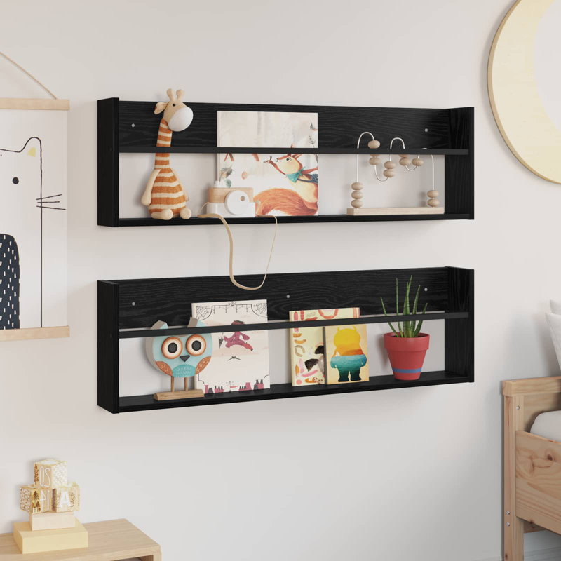 Wood Magazine Rack, Black