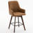 Swivel Bar Stool with Back and Wood Legs, Upholstered Faux Leather Counter Stool for Kitchen Island, Dining & Home Bar, Comfortable Modern Stool-1581452531-1579452277