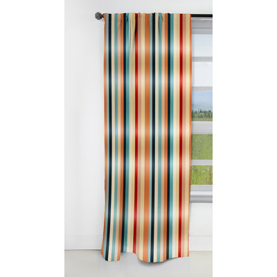 Motif de rayures colorées nostalgie rayée II - Rideau occultant à rayures - 1 panneaux