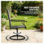 Ensemble de 2 chaises d'extérieur pivotantes modernes avec dossier en filet, rotation à 360 degrés, noir et gris pour terrasse