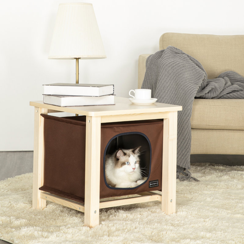 Maison pour chat avec molleton doux, brun