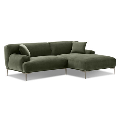 Canapé modulaire en velours vert performance Caleta 94,5 po Mineta