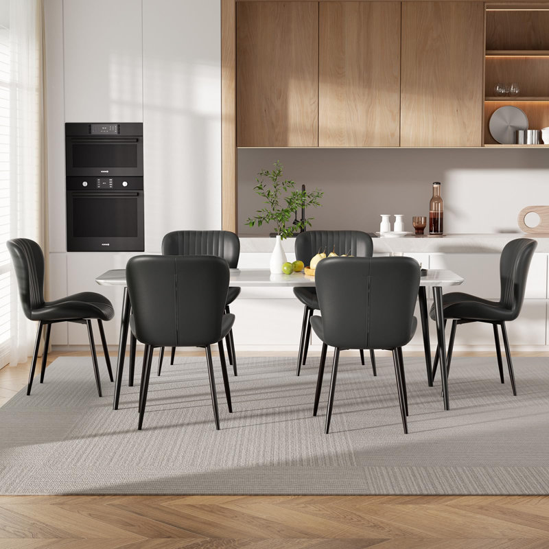 Chaise d'appoint rembourrée Modern (ensemble de 4), Gris, 4
