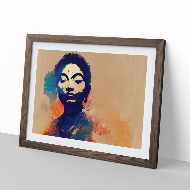 XH1022-10287X Woman - Single Picture Frame Print, 46cm H x 64cm W, Walnut 