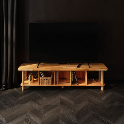 Potter TV Stand, Solid Beech Wood Media Console for Living Room