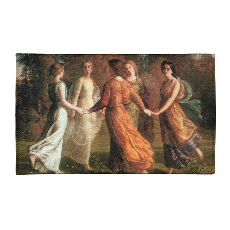 Tapis rayons de soleil beige/orange/vert, Rectangle 3 pi x 5 pi