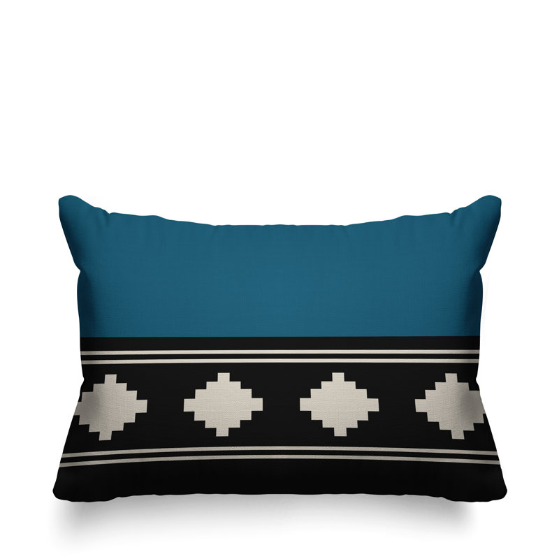 Coussin intérieur / extérieur Ector Southwestern, Turquoise