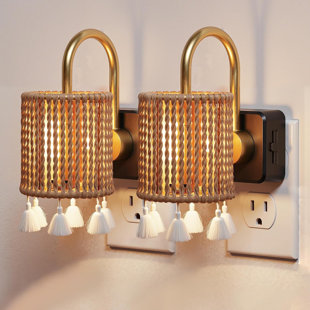 Fabric Cylinder Night Light With Tassel