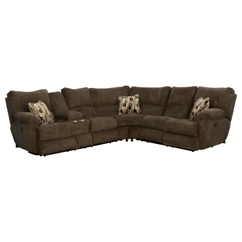 Elliott 2 - Piece Upholstered Reclining Sectional, Chocolate, Power